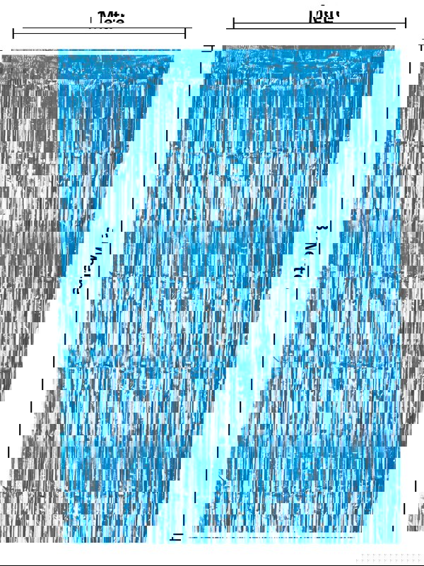 Cheetah Shimmer Tinsel Curtain, 3M x 1M Blue