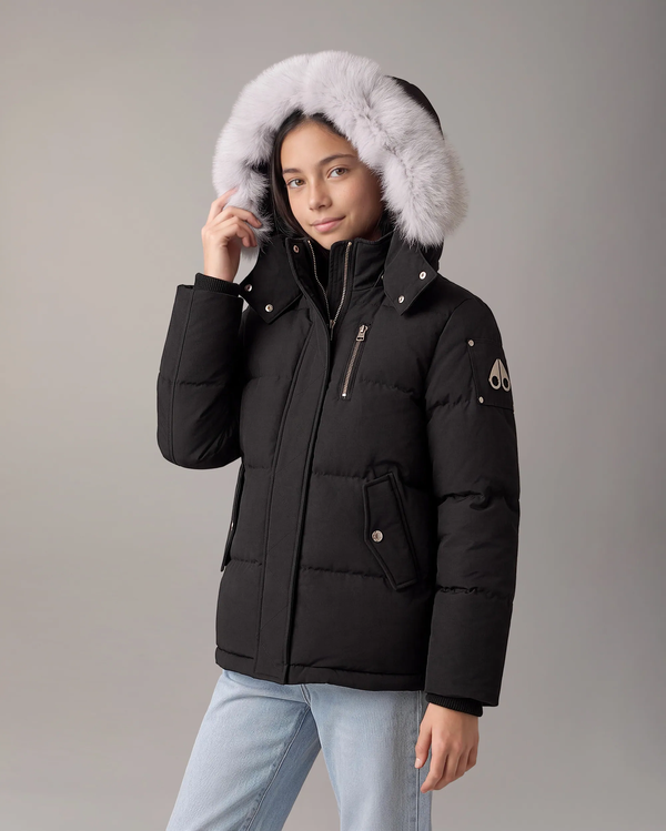Moose Knuckles Kids 3Q Down Padded Puffer Jacket in Black