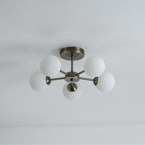 Pagazzi Lighting Lior 5-Light Antique Brass Semi-Flush Ceiling Light
