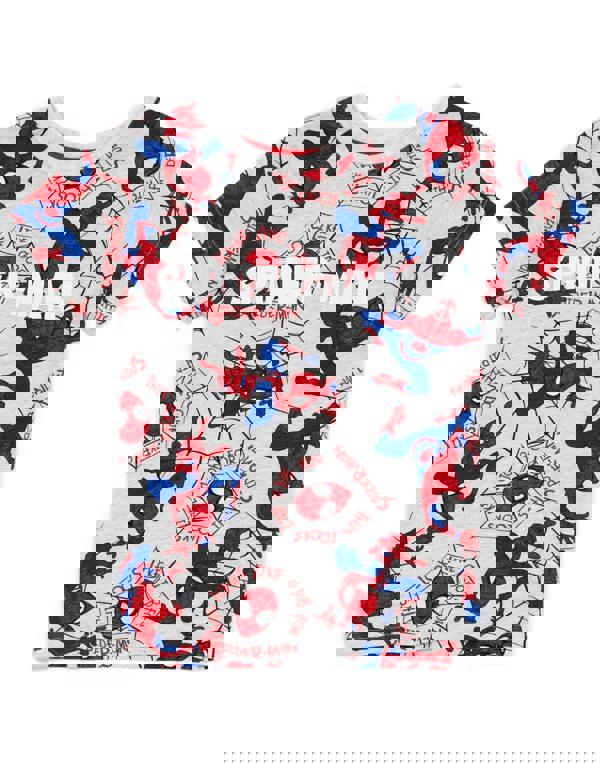 Disney Marvel BoysGrey Scattered Spidey Character Print Scattered Print Short Sleeve Short Leg Pyjama Set