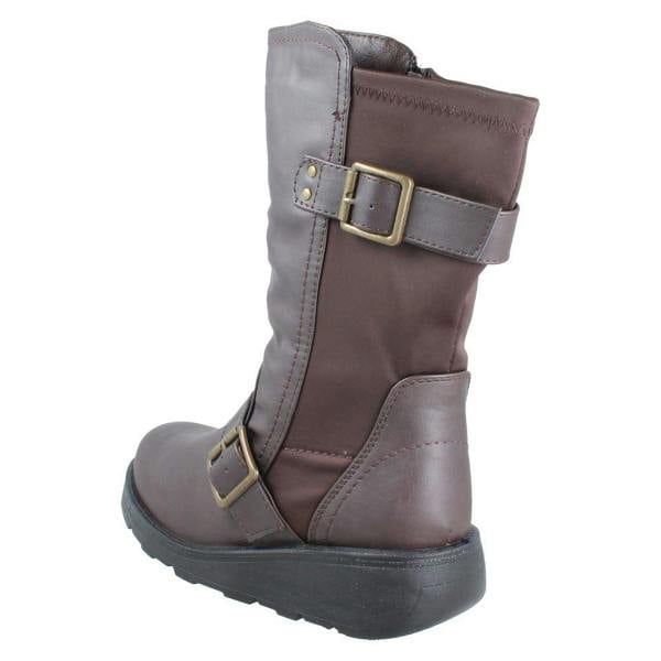 Spot On Ladies Spot On Wide Fit Mid Calf Ankle Boots F4468