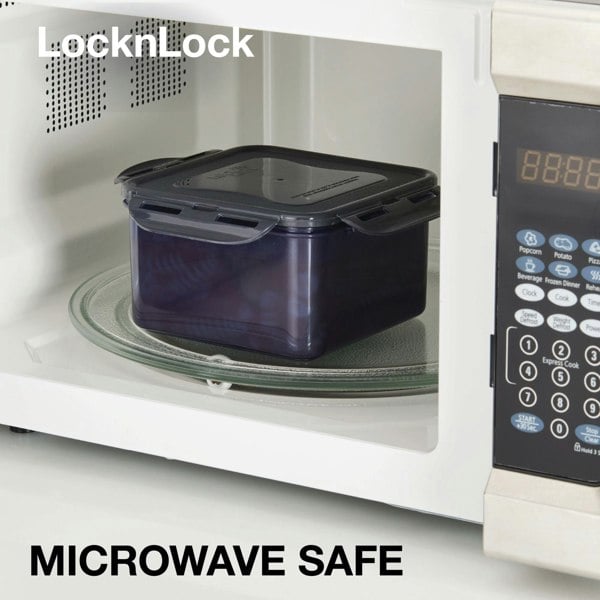 LocknLock Square Eco Food Containers with Lids, 5 x 870ml