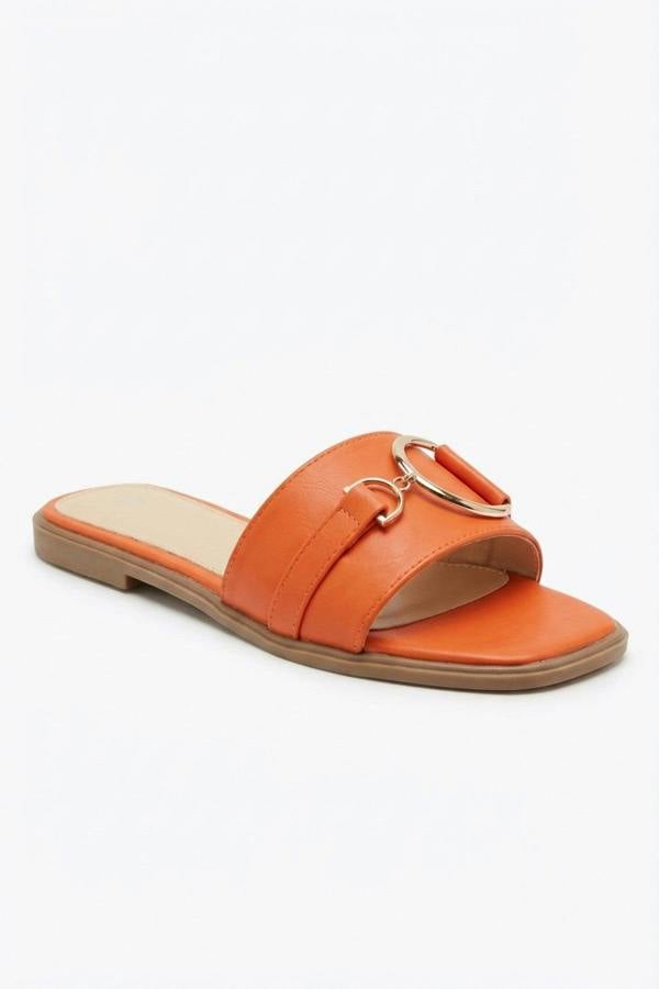 Ashleigh Gold Detail Sliders - Orange_wb