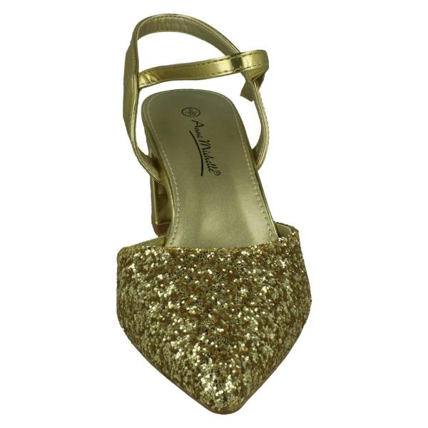 Anne Michelle Ladies Anne Michelle Mid Block Heel Closed Toe Sandals F90123