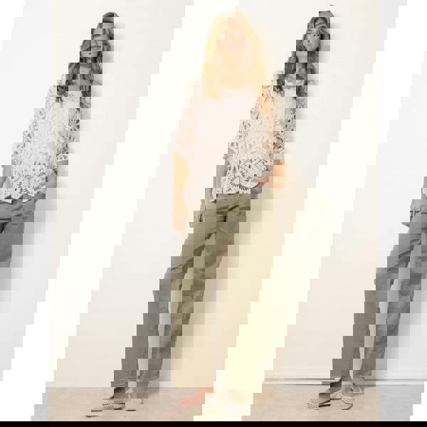 Blue Vanilla Crochet Detailed Kimono Top