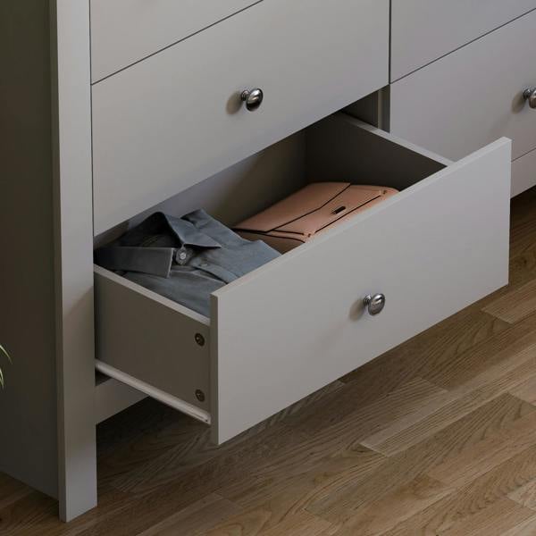 Vida Designs Arlington 4+3 Drawer Chest, Grey