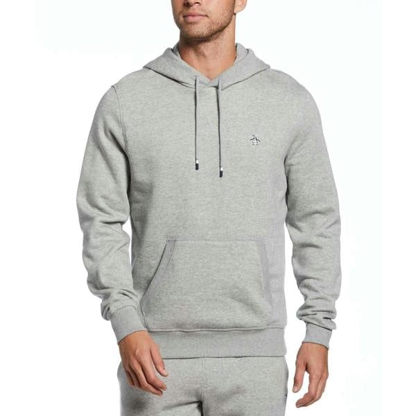 Original Penguin Mens Sticker Pete Pull Over Hoodie - Grey - 