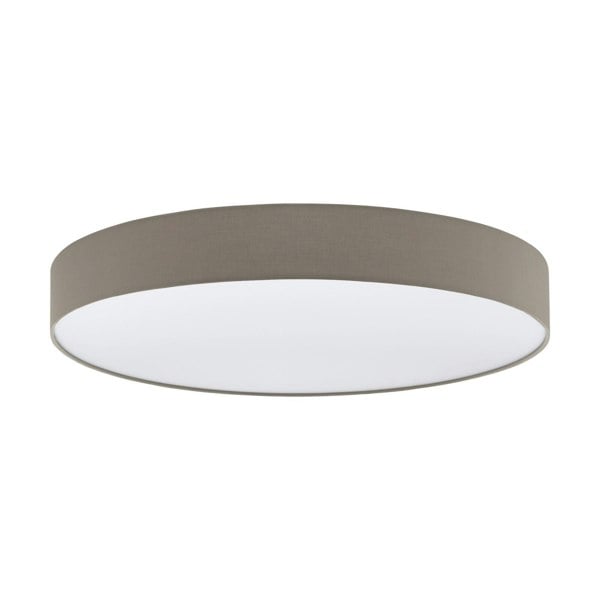 Flush Ceiling Light Colour White Shade Taupe White Fabric Plastic Bulb LED 60W Loops