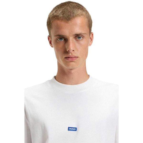 Hugo Mens Nieros Logo Regular Short-Sleeved T-Shirt - White - 