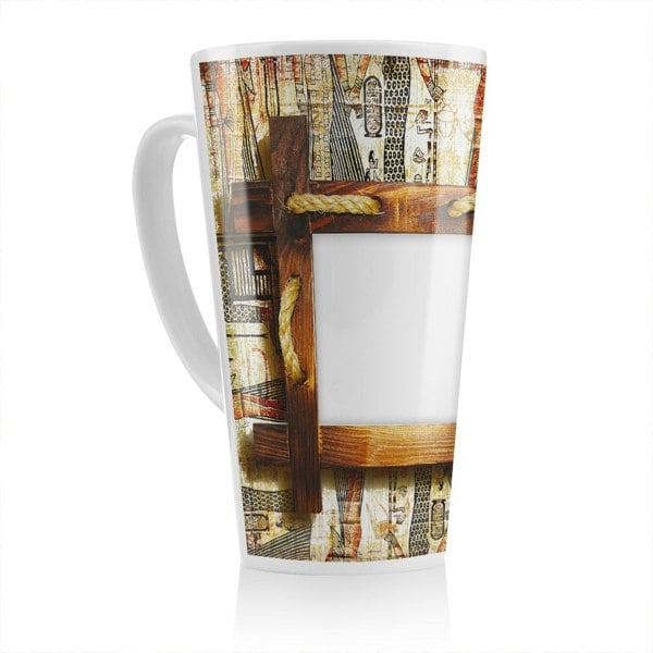 Benjamin Tate Design Rustic Egyptian Wooden Frame Latte Mug