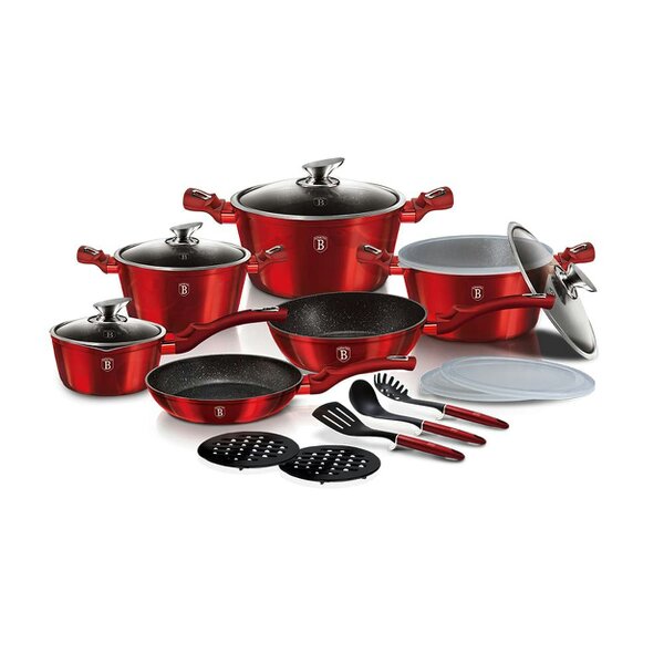 Berlinger Haus BH7035 18-Piece Cookware Set Burgundy