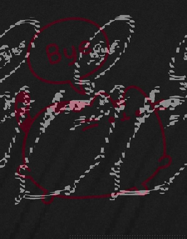 Pusheen Womens Black Bye Cropped Short Sleeved T-Shirt