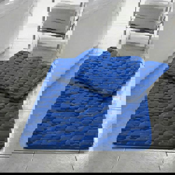 HomeSpace Direct Memory Foam Pebbles Bath Mat Set 2 Piece