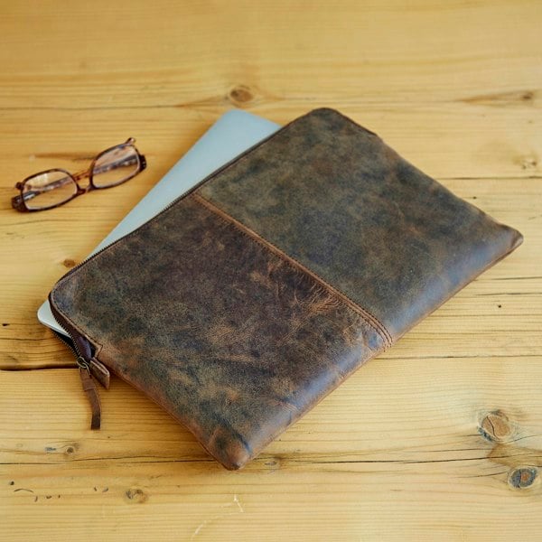 Paper High Buffalo Leather 14 inch Laptop Case