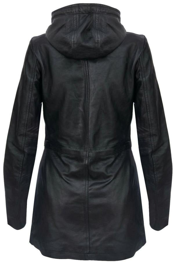 Infinity Leather Womens Leather Hooded Parka Jacket-Bucharest