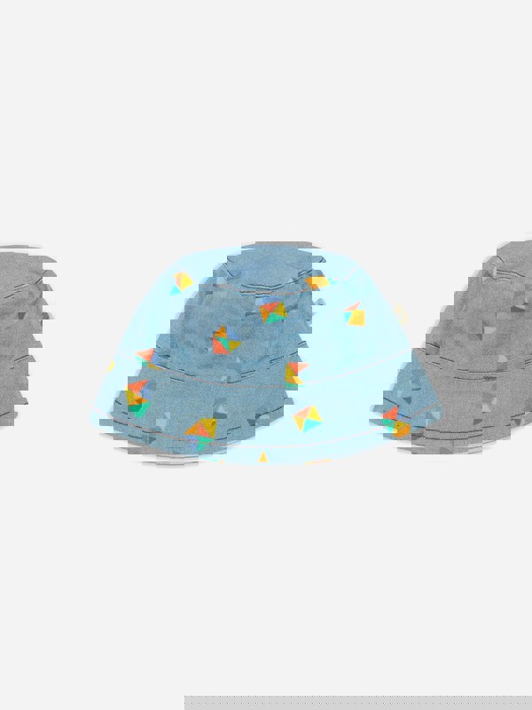 The Bonnie Mob Girls Miso Beach Denim Sun Hat in Blue