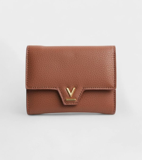 Votch Clemmie Vegan Bio-Based Bamboo Trifold purse in brown