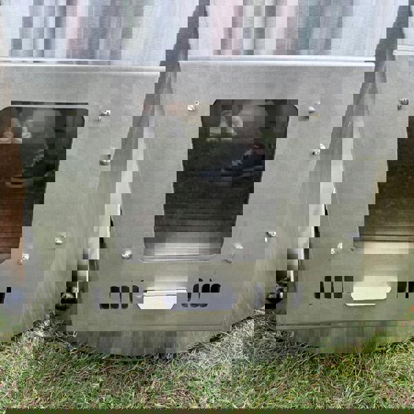 Layzee living wood-fired tubs heater door