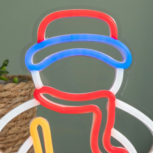 Samuel Alexander 24cm Light up Christmas Snowman Table Top Neon Sign