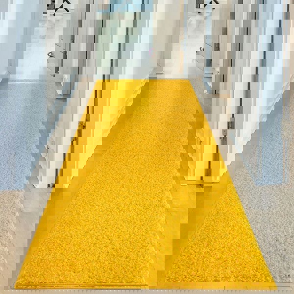 Shaggy Rug Plain Yellow high quality, non-shedding