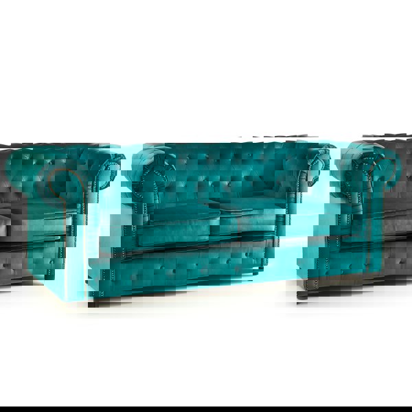 Furnishings For Less Ashbourne Chesterfield Plush Velvet Fabric Sofa Suite