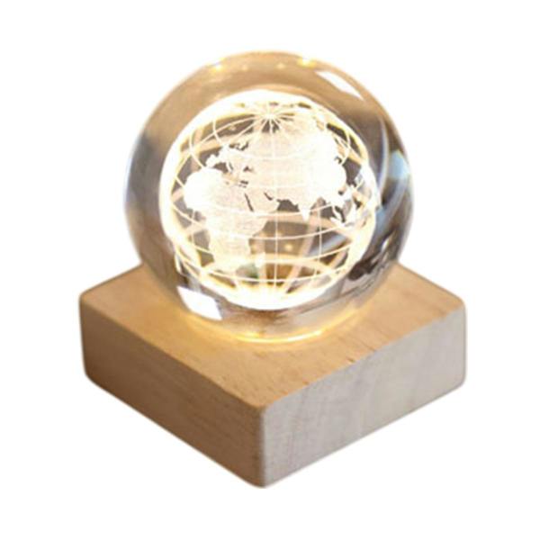 MidOcean Globe Glass Desk Lamp - Wood - 