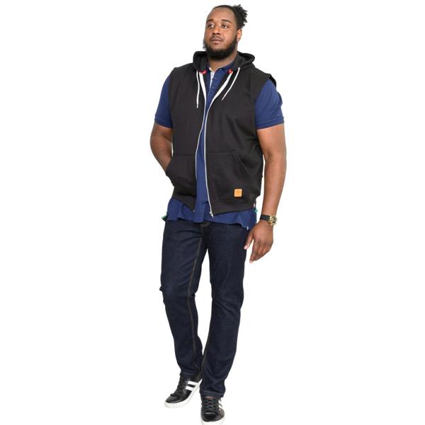 Duke Mens D555 Blake Kingsize Sleeveless Full Zip Hoodie - Black - 