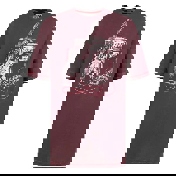 Duke Mens D555 Barnsley Guitar Kingsize T-Shirt - Burgundy Twist