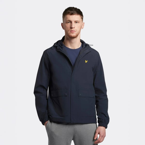 Lyle & Scott Branded Hooded Parka Jacket - Navy Blue