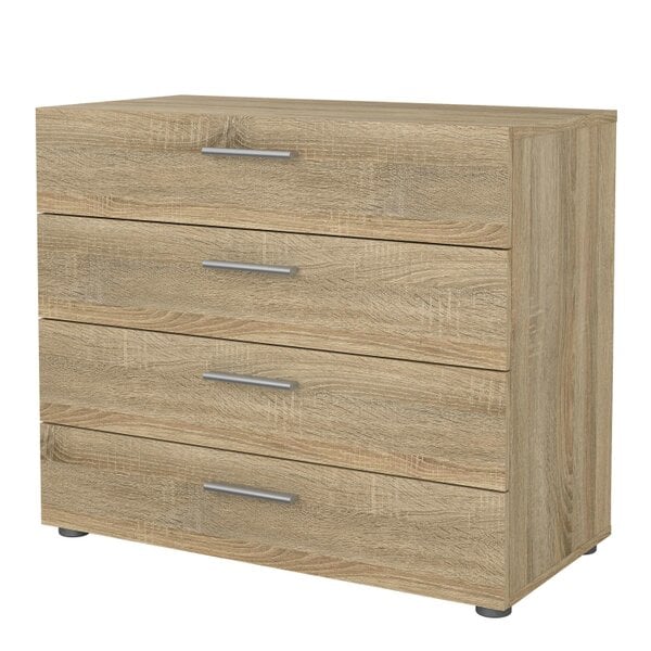 Wyld Haus Daejeon Natural Oak Effect Wood Chest 4 Drawers