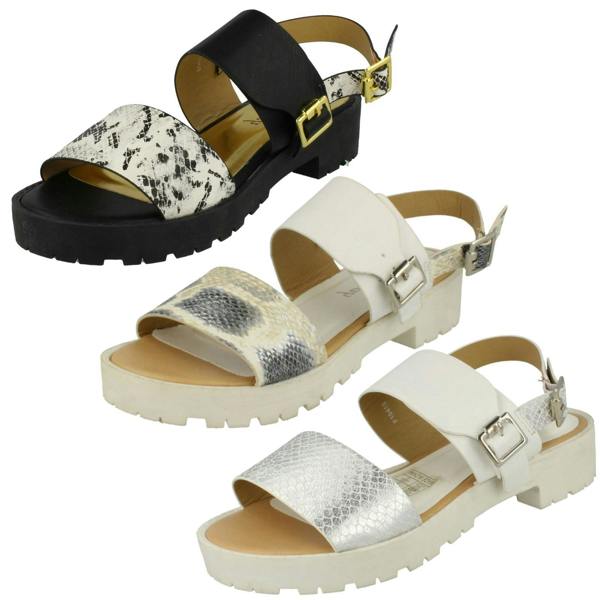 Savannah Ladies Savannah Buckle Strap Retro Sandals