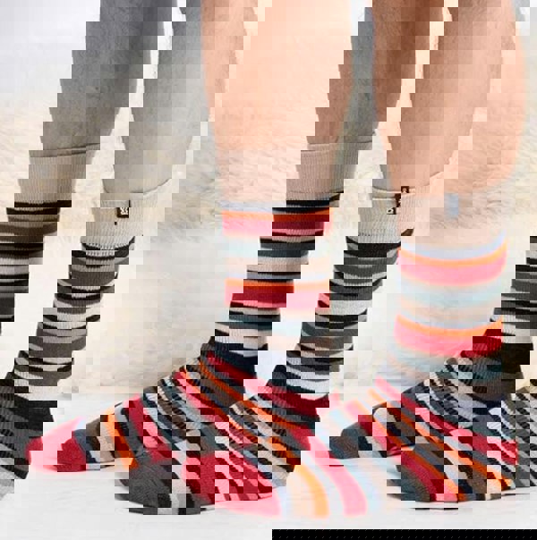 Totes Toasties ORIGINAL SLIPPER SOCKS (TWIN PACK) Mens Socks Campervan / Stripe