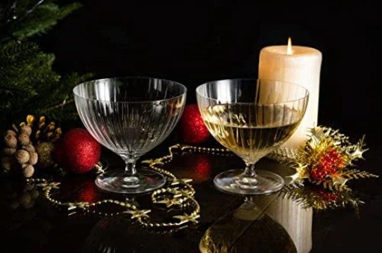 Diamante Glass Dessert Bowls 'Mirage' - Set of 2