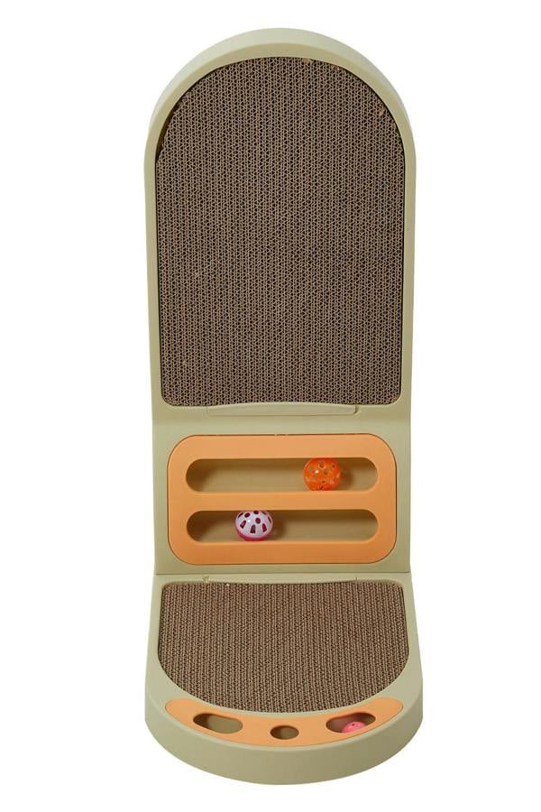 Living and Home L-Shaped Cat Scratcher with Bell Ball Toys