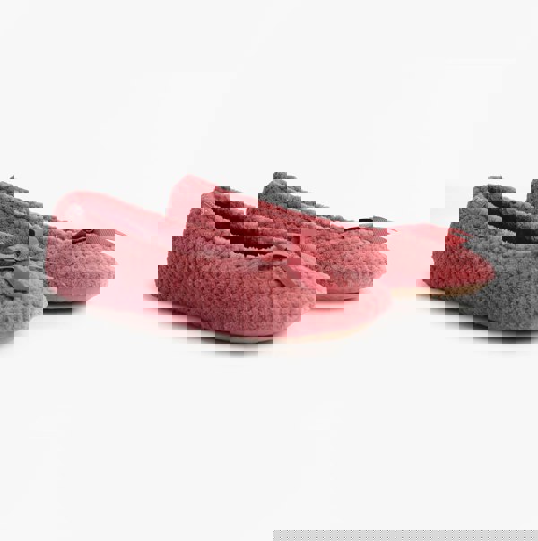 Totes Isotoner POPCORN BALLET Womens Ballerina Slippers Bright Pink