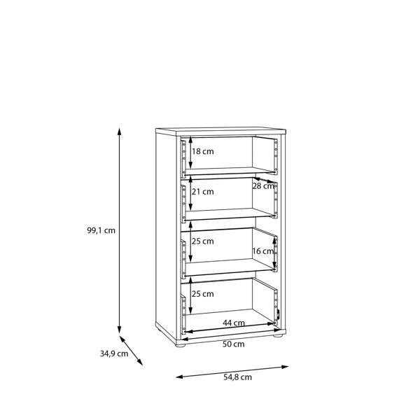 Alice Springs Tall 4 Drawer Chest with Push-to-Open Drawers in Light Grey