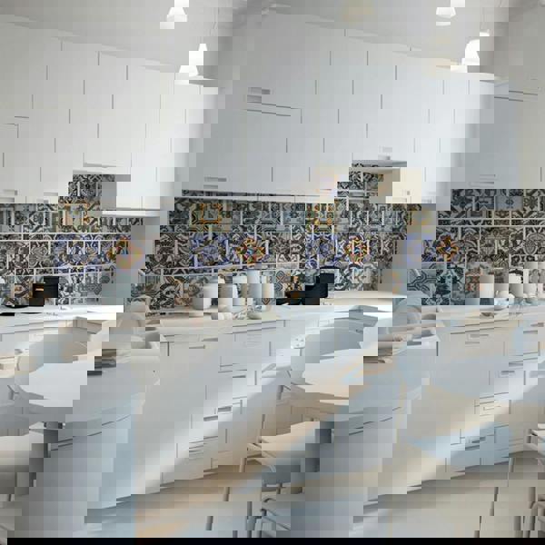 WT1583 - Corfu Colourful Mediterranean Wall Tile Sticker Set - 15 x 15 cm (6 x 6 in) - 24 pcs