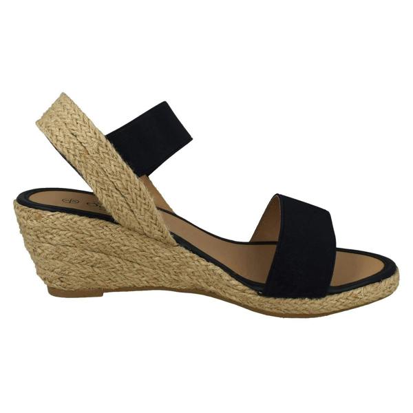 Savannah Ladies Savannah Elasticated Strap Wedge Heeled Sandals F2301