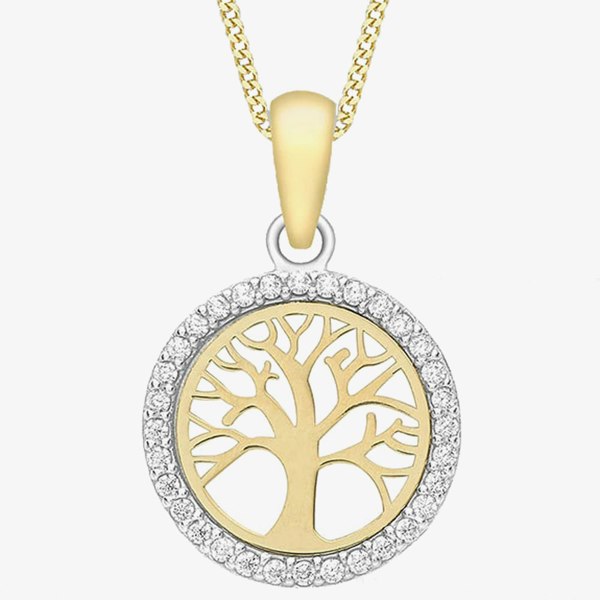 T. H. Baker 9ct Two Colour Stone Set Tree of Life Pendant 1.68.4602