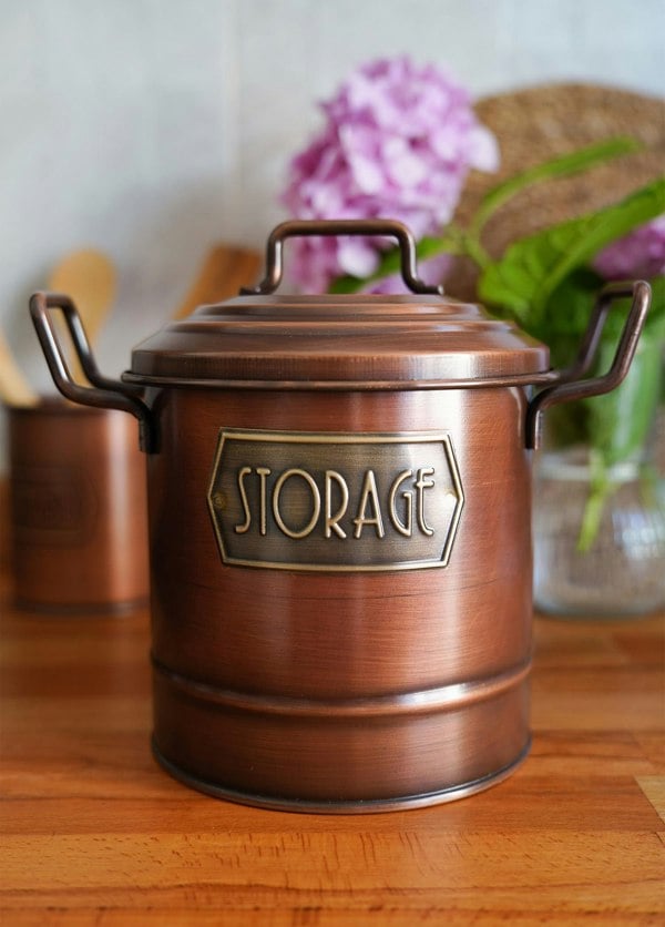 Rozi Copper Kitchen Storage Bin