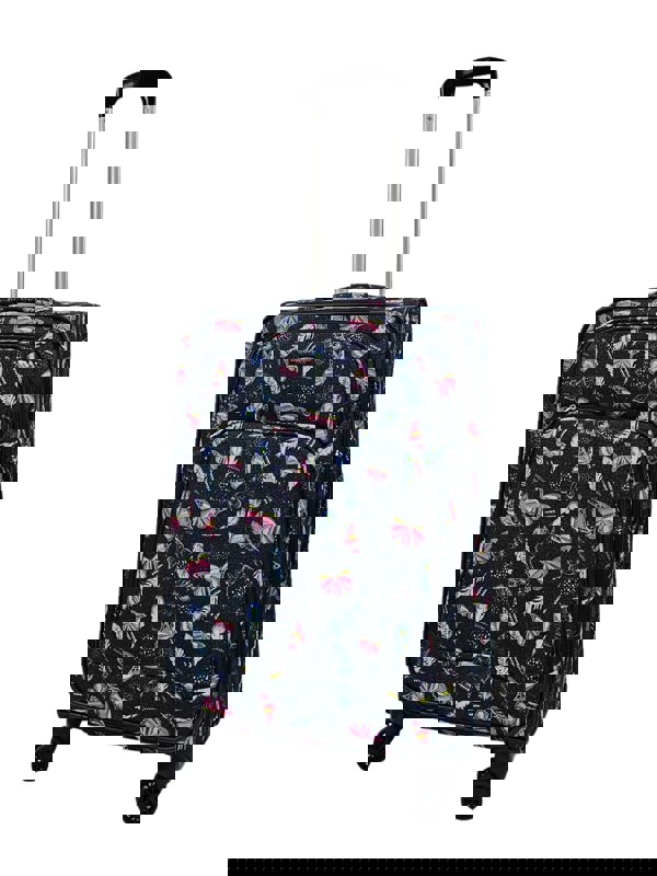 TruClothing Soft Shell Butterfly Leaf Check Print Suitcase