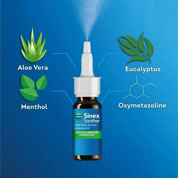 Vicks Sinex Soother Decongestant Nasal Spray, 15ml