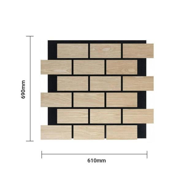 Britwall Brick Pattern Acoustic Wall Panel - PET + MDF Size: 610 x 690 x 17 mm (Pack of 4)