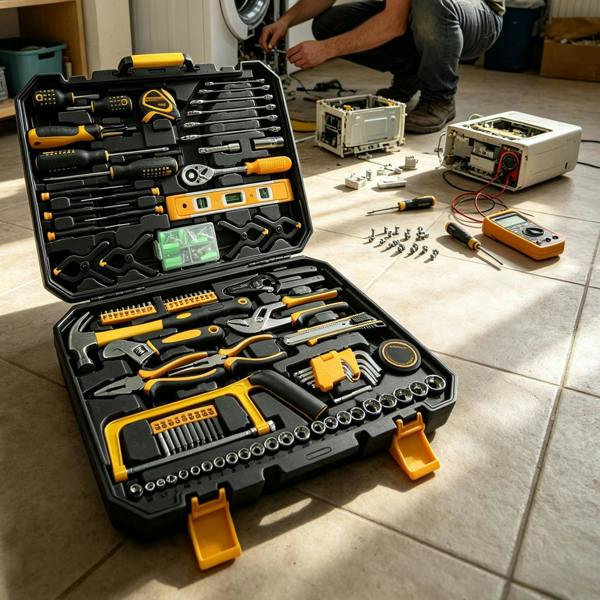Gr8 Home 198 Piece Household Tool Kit Hand Tools Socket Ratchet Spanner DIY Repair Set