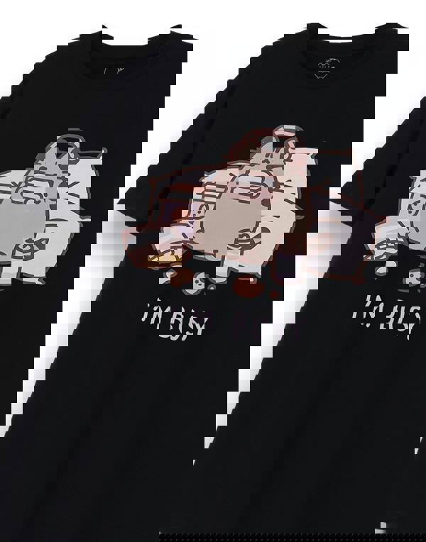 Pusheen Unisex Black I'm Busy Short Sleeved T-Shirt