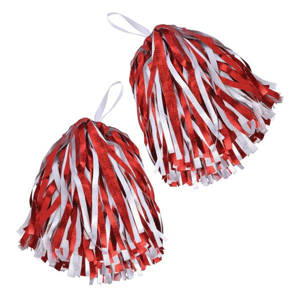 Bristol Novelty Pom Poms (Pair) - Red/White