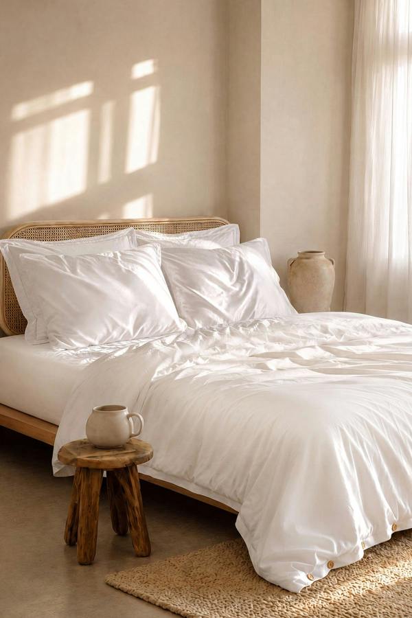 Pretty You London Bamboo Bedding Set in Cloud White