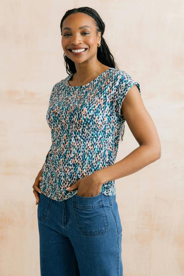 Lily & Me Sway Organic Cotton Jersey T-Shirt Restore Ocean