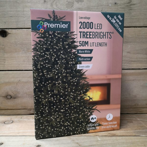 Samuel Alexander 2000 LED 50m Indoor Outdoor Christmas Multi Function Mains Operated String Lights with Timer in Warm White