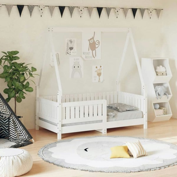 Berkfield Kids Bed Frame White 70x140 cm Solid Wood Pine